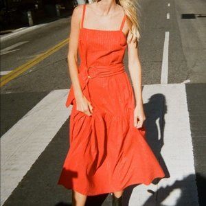 Anthropologie Nation LTD Red and Gold Maxi Dress Size Small